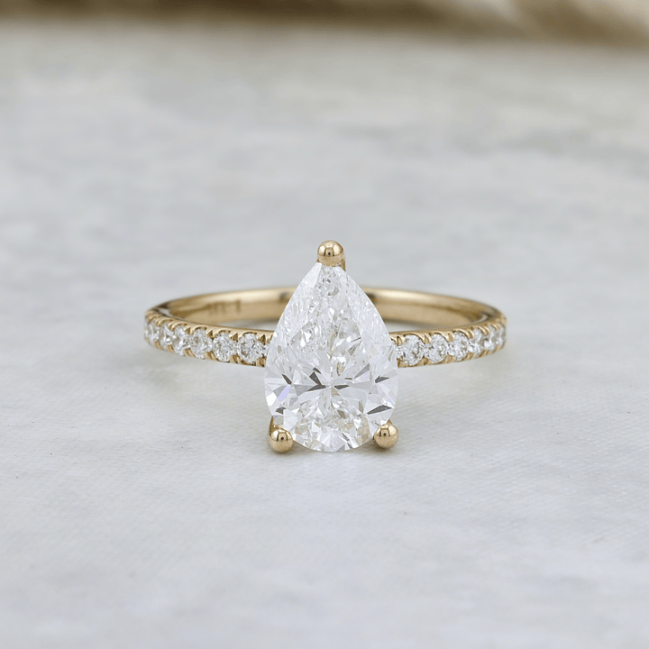 Bague Éclat Diamant Poire Mathieu Blanchard Bagues Bague de fiançailles poire diamant de laboratoire | Mathieu Blanchard Mathieu Blanchard Joaillerie