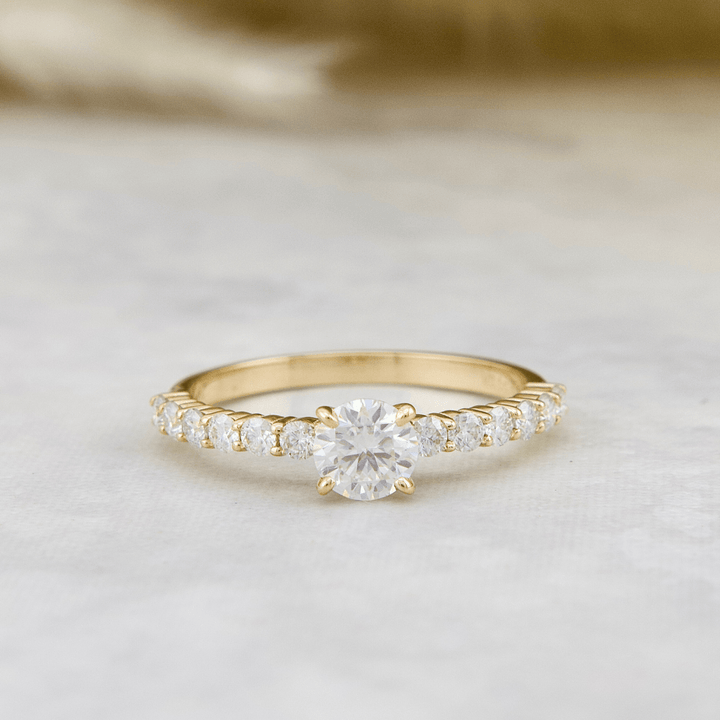 Mathieu Blanchard Bagues Grandeur 4.5 / Doré Bague Éclat en or 10K et moissanites 0.5 ct + 0.42 ctw