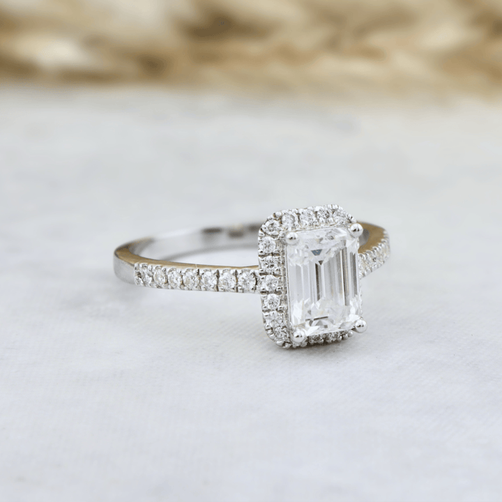 Mathieu Blanchard Bague Émeraude en argent sterling et moissanites