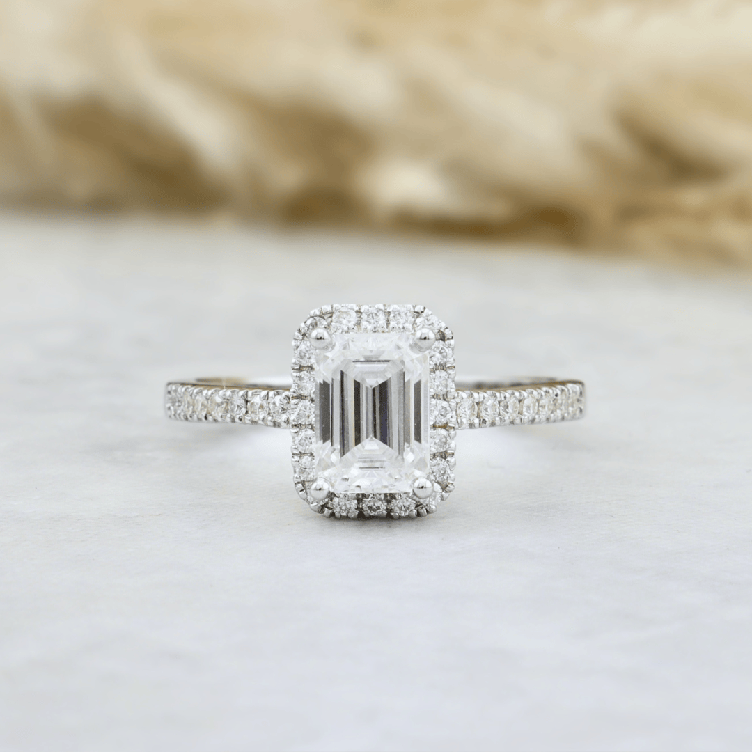 Mathieu Blanchard Bague Émeraude en argent sterling et moissanites