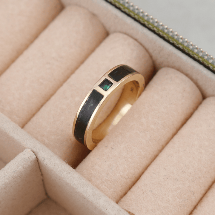 Bague Émeraude en bois Mathieu Blanchard Bagues Alliance unique en bois d&