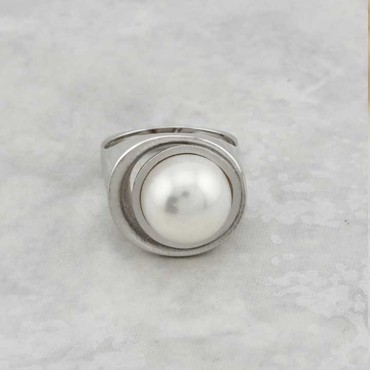 Jean Bastien Bague en argent sterling et perle bouton