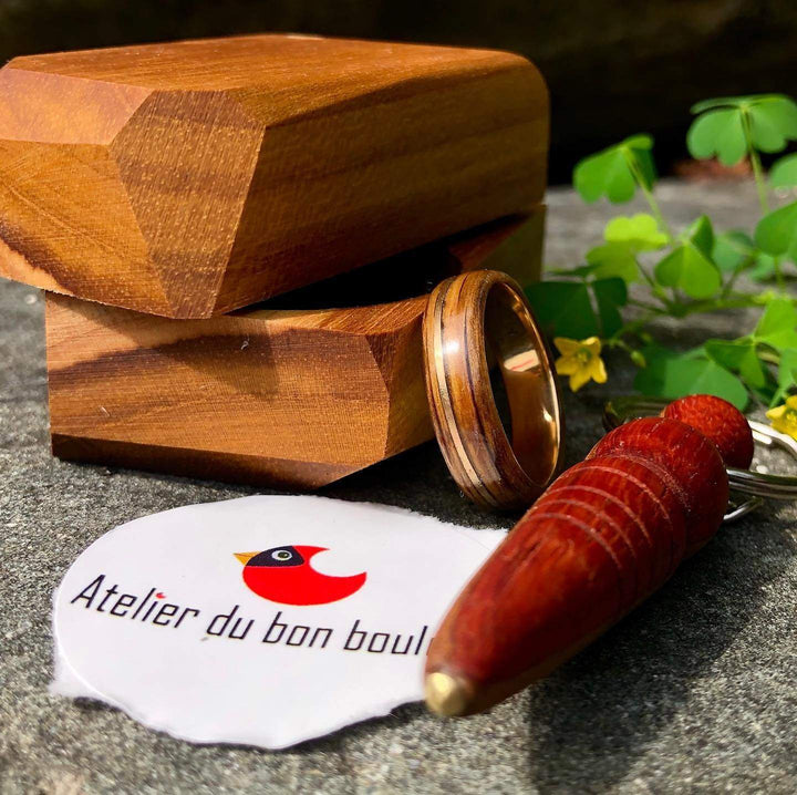 Atelier du bon bouleau Bagues Bague en bois personnalisée