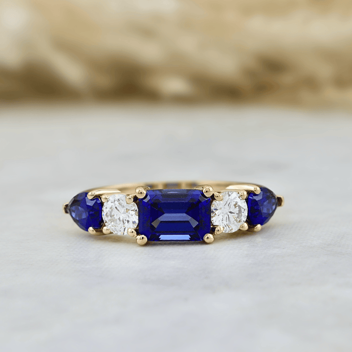 Mathieu Blanchard Bague en or 14K - 18K ou platine, saphirs et diamants