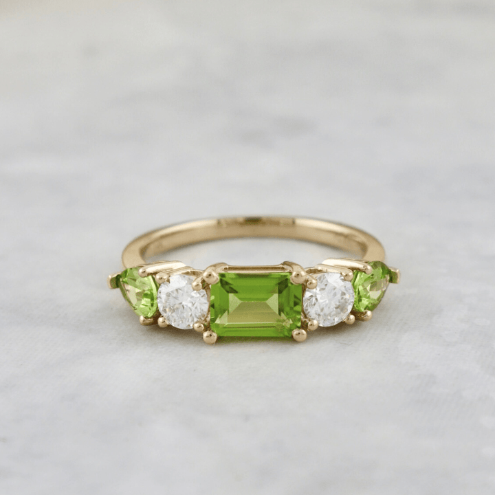 Mathieu Blanchard Bague en or 14K - 18K, péridots et diamants