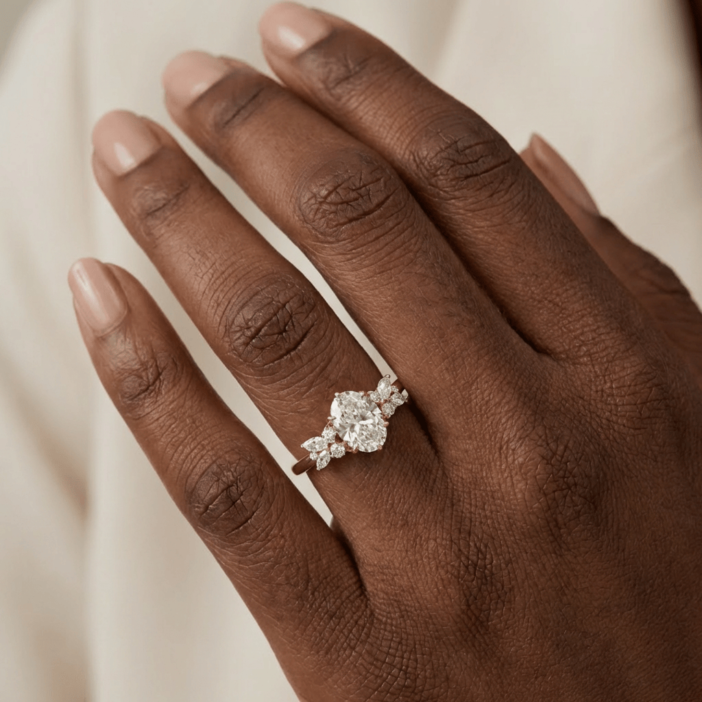 Bague Fancy et diamants Mathieu Blanchard Bagues Bague sur mesure Fancy | Diamant oval | Mathieu Blanchard Joaillerie Mathieu Blanchard Joaillerie