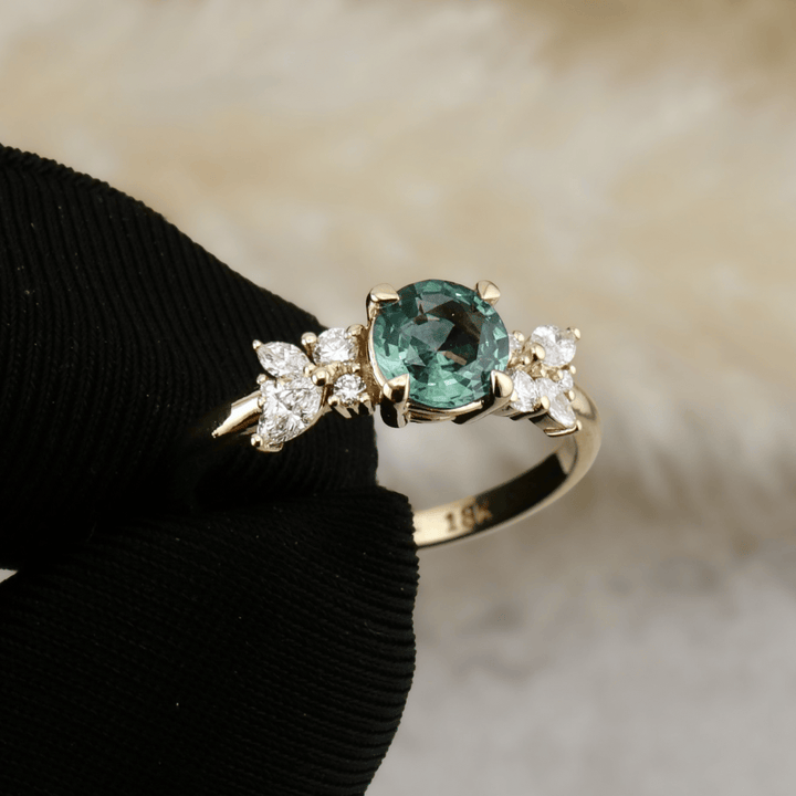 Mathieu Blanchard Bagues Bague Fancy Saphir Bleu - Vert du Montana