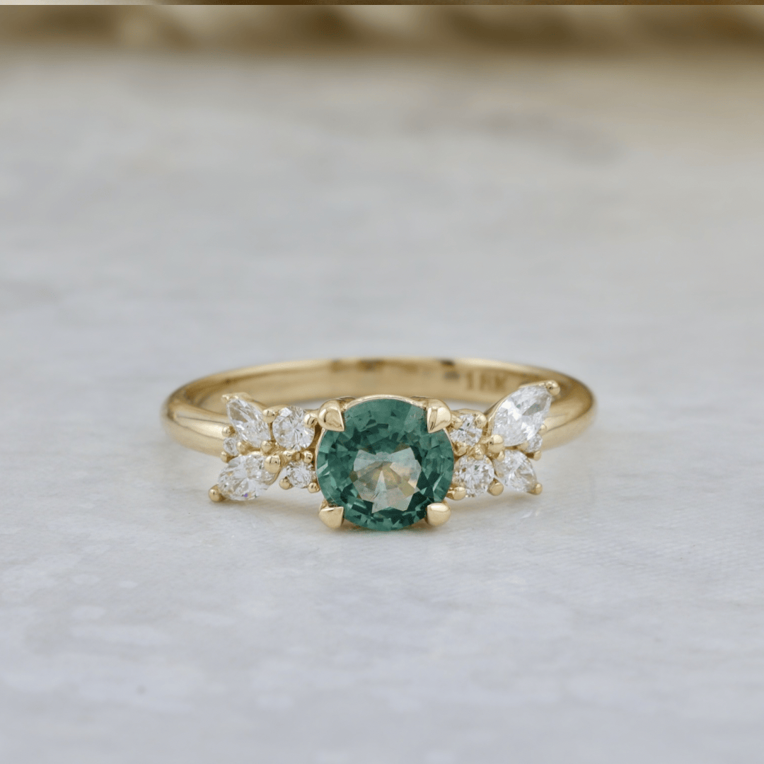 Mathieu Blanchard Bagues Bague Fancy Saphir Bleu - Vert du Montana