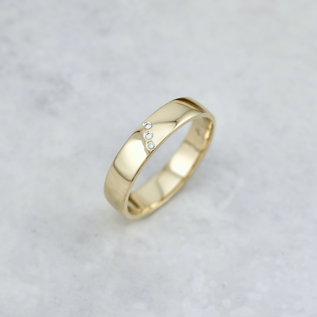 Bague Jonc Diago en Diamants Mathieu Blanchard Bagues Jonc de fiançailles en or 14K - 18K et 3 diamants| Mathieu Blanchard Mathieu Blanchard Joaillerie