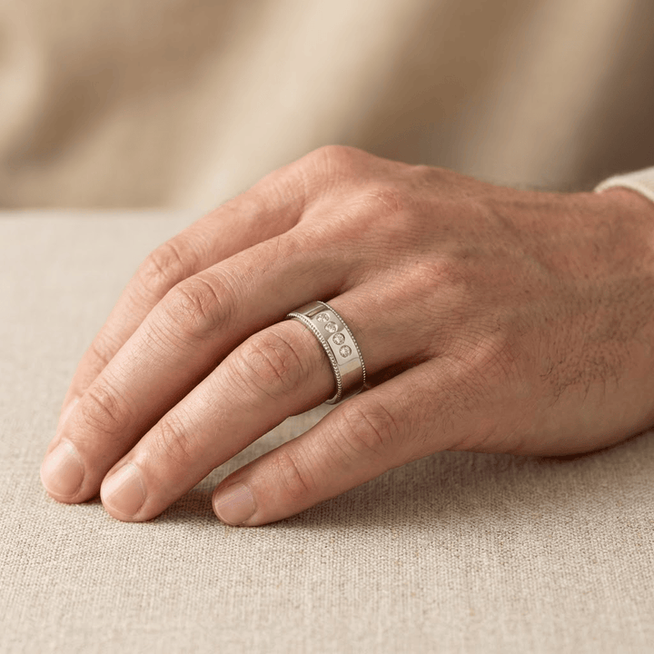 Mathieu Blanchard Bagues Bague Jonc Milgrain et Diamants