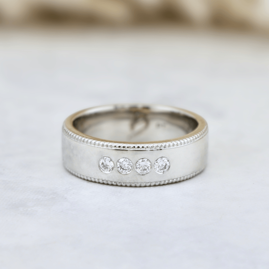 Mathieu Blanchard Bagues Bague Jonc Milgrain et Diamants