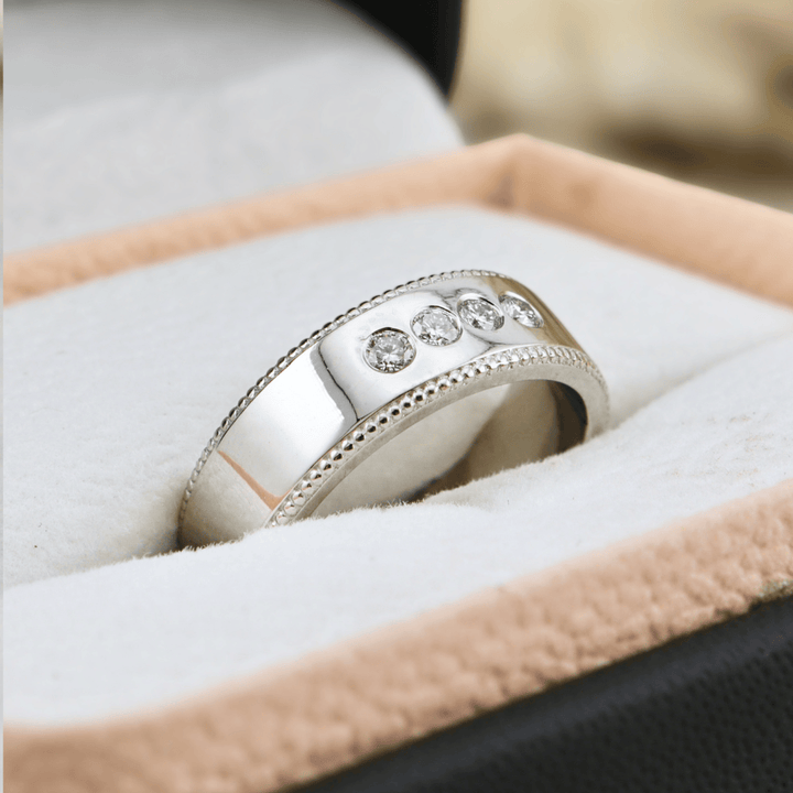 Mathieu Blanchard Bagues Bague Jonc Milgrain et Diamants