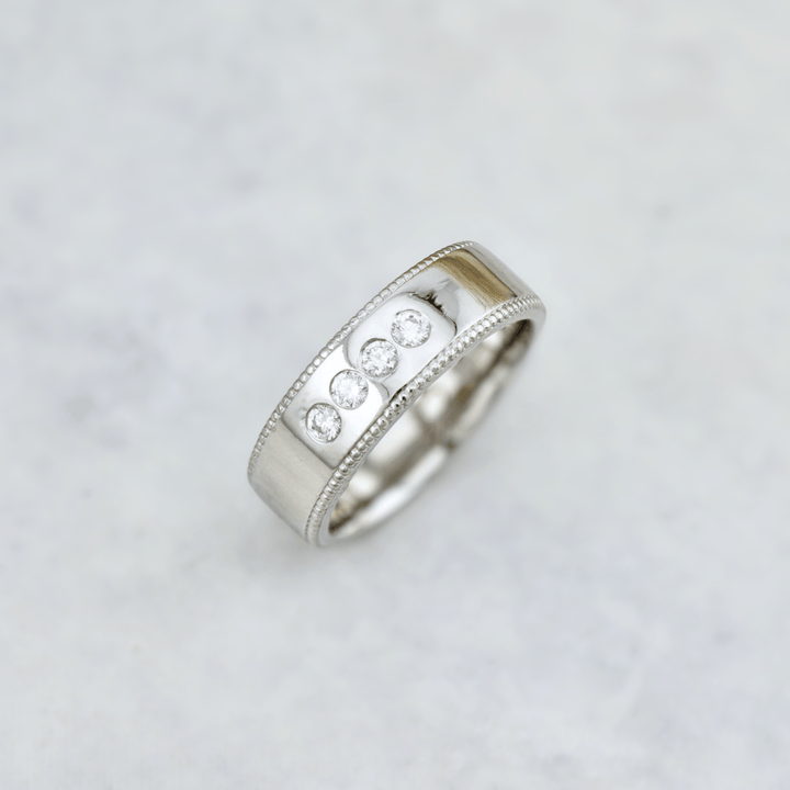 Mathieu Blanchard Bagues Bague Jonc Milgrain et Diamants