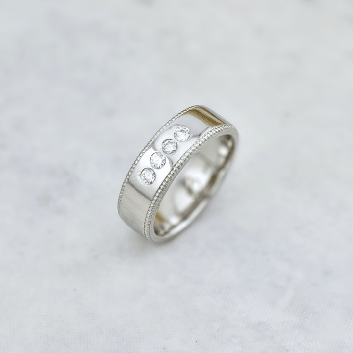 Mathieu Blanchard Bagues Bague Jonc Milgrain et Diamants