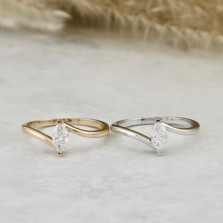 Mathieu Blanchard Bagues Bague Marquise en or 14K et diamant