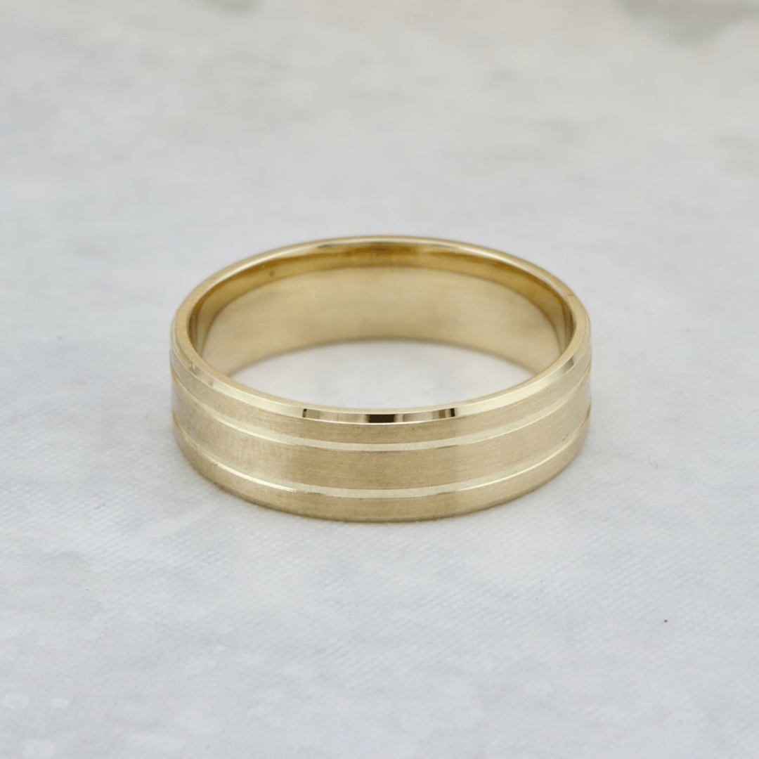 Bague Mathieu Blanchard Bagues Jonc 6mm en or jaune 10K satiné | Bagues de Fiançailles Homme Mathieu Blanchard Joaillerie