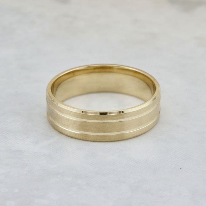 Bague Mathieu Blanchard Bagues Jonc 6mm en or jaune 10K satiné | Bagues de Fiançailles Homme Mathieu Blanchard Joaillerie