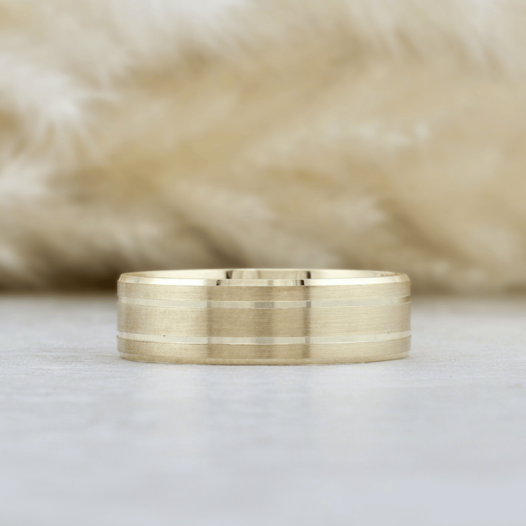 Bague Mathieu Blanchard Bagues Jonc 6mm en or jaune 10K satiné | Bagues de Fiançailles Homme Mathieu Blanchard Joaillerie