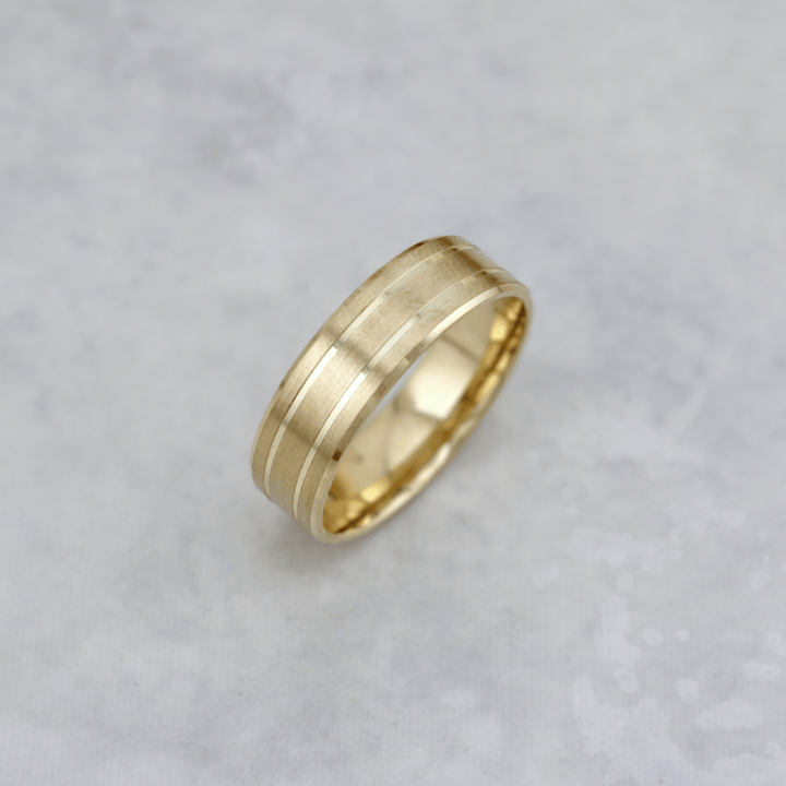 Bague Mathieu Blanchard Bagues Jonc 6mm en or jaune 10K satiné | Bagues de Fiançailles Homme Mathieu Blanchard Joaillerie