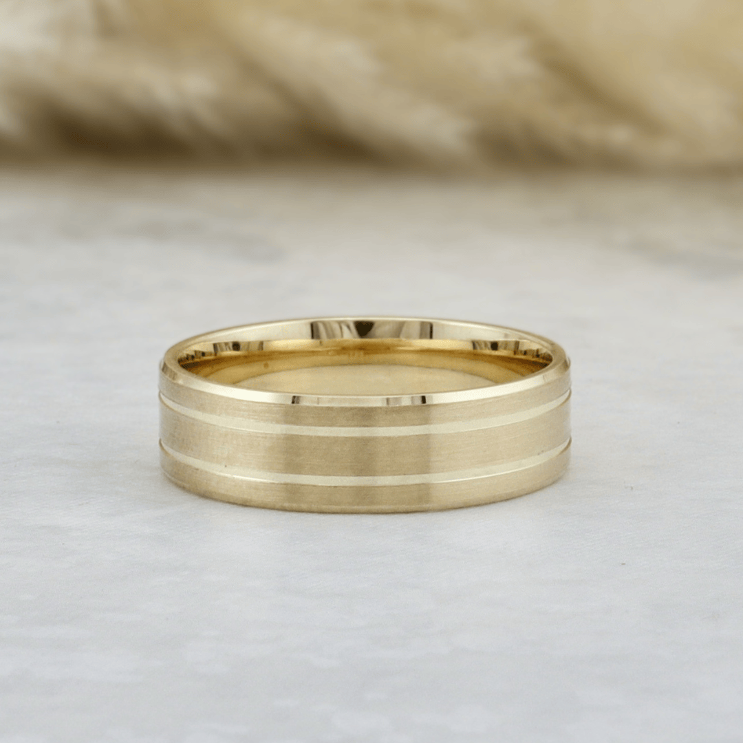 Bague Mathieu Blanchard Bagues Jonc 6mm en or jaune 10K satiné | Bagues de Fiançailles Homme Mathieu Blanchard Joaillerie
