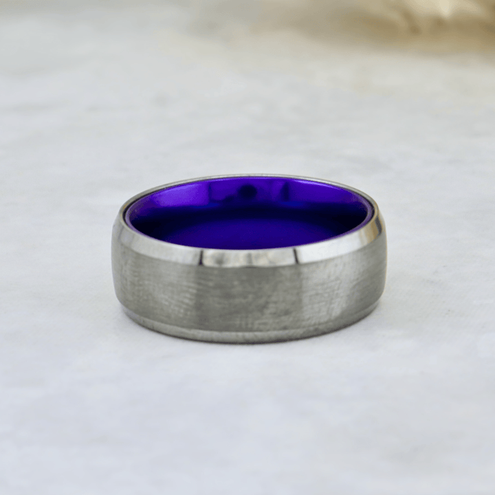 Roadtripmadewood Bagues Bague Mauve Électrique en tungstène