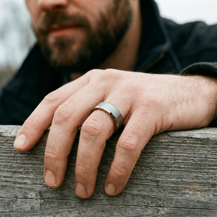 Roadtripmadewood Bagues Bague Orange Électrique en tungstène