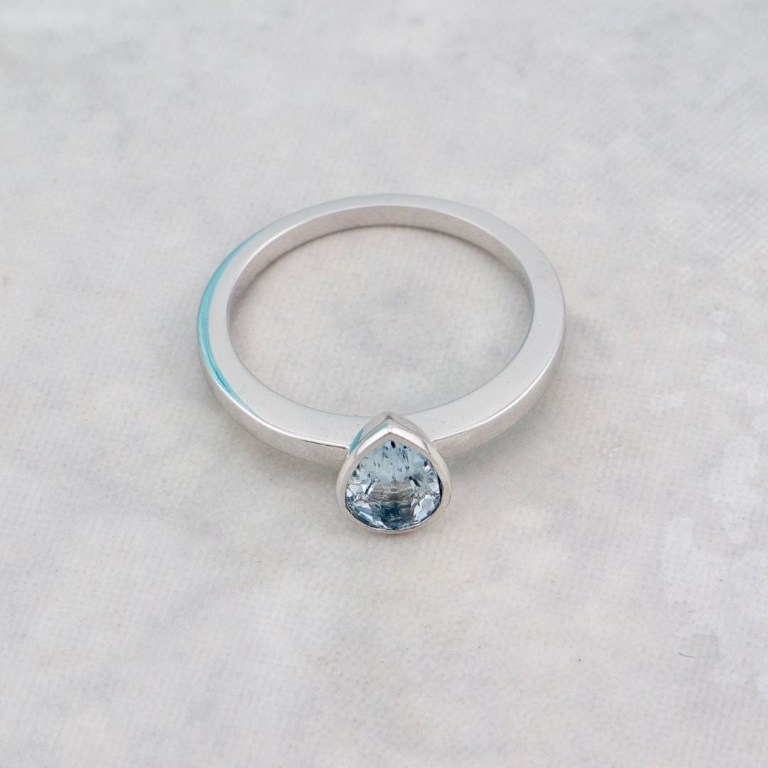 Bague Poire et aigue marine Mathieu Blanchard Bagues Bague en or 14K  - 18K et aigue-marine AAA | Mathieu Blanchard Mathieu Blanchard Joaillerie