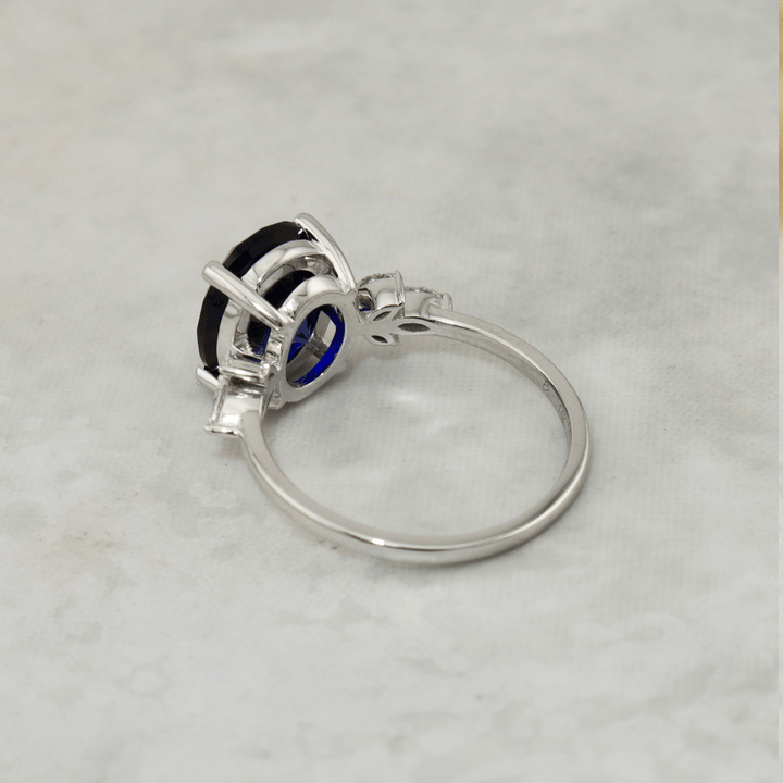 Bague Promise, diamants et saphir Mathieu Blanchard Bagues Bague diamants et saphir 5ct de laboratoire | Mathieu Blanchard Mathieu Blanchard Joaillerie