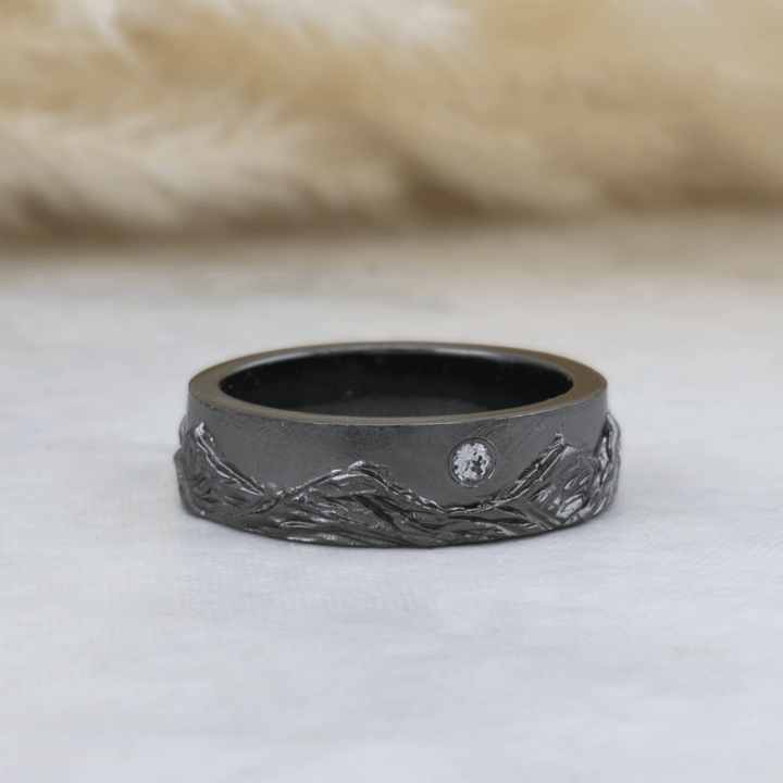 Bague Rocheuses canadiennes Version nuit en argent sterling Mathieu Blanchard Bagues Jonc Rocheuses canadiennes en argent ou or  | Mathieu Blanchard Mathieu Blanchard Joaillerie