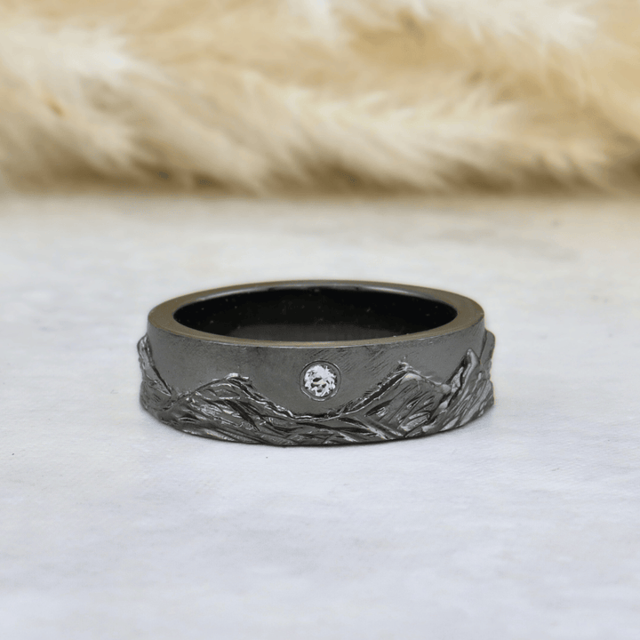 Bague Rocheuses canadiennes Version nuit en argent sterling Mathieu Blanchard Bagues Jonc Rocheuses canadiennes en argent ou or  | Mathieu Blanchard Mathieu Blanchard Joaillerie