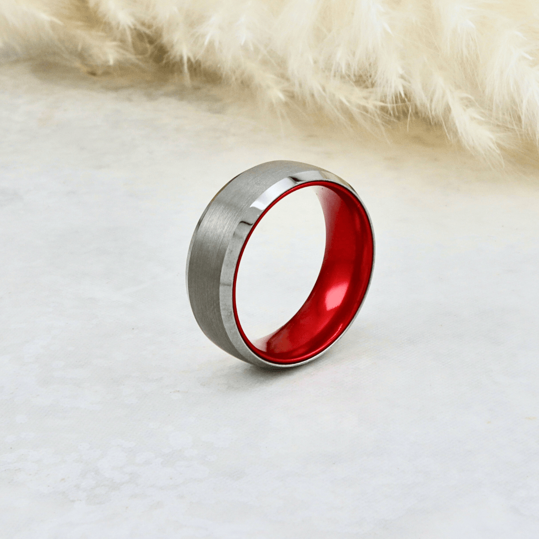 Roadtripmadewood Bagues Bague Rouge Électrique en tungstène