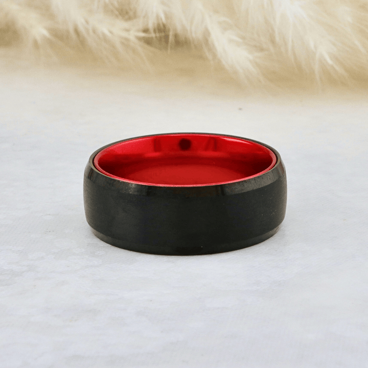 Roadtripmadewood Bagues Bague Rouge Électrique en tungstène