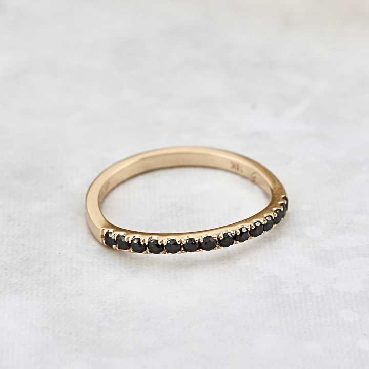 Bague Semi-éternité courbe et diamants noirs Mathieu Blanchard Bagues Bague de contour en or 14K - 18K ou platine et diamants noirs | Mathieu Blanchard Joaillerie Mathieu Blanchard Joaillerie