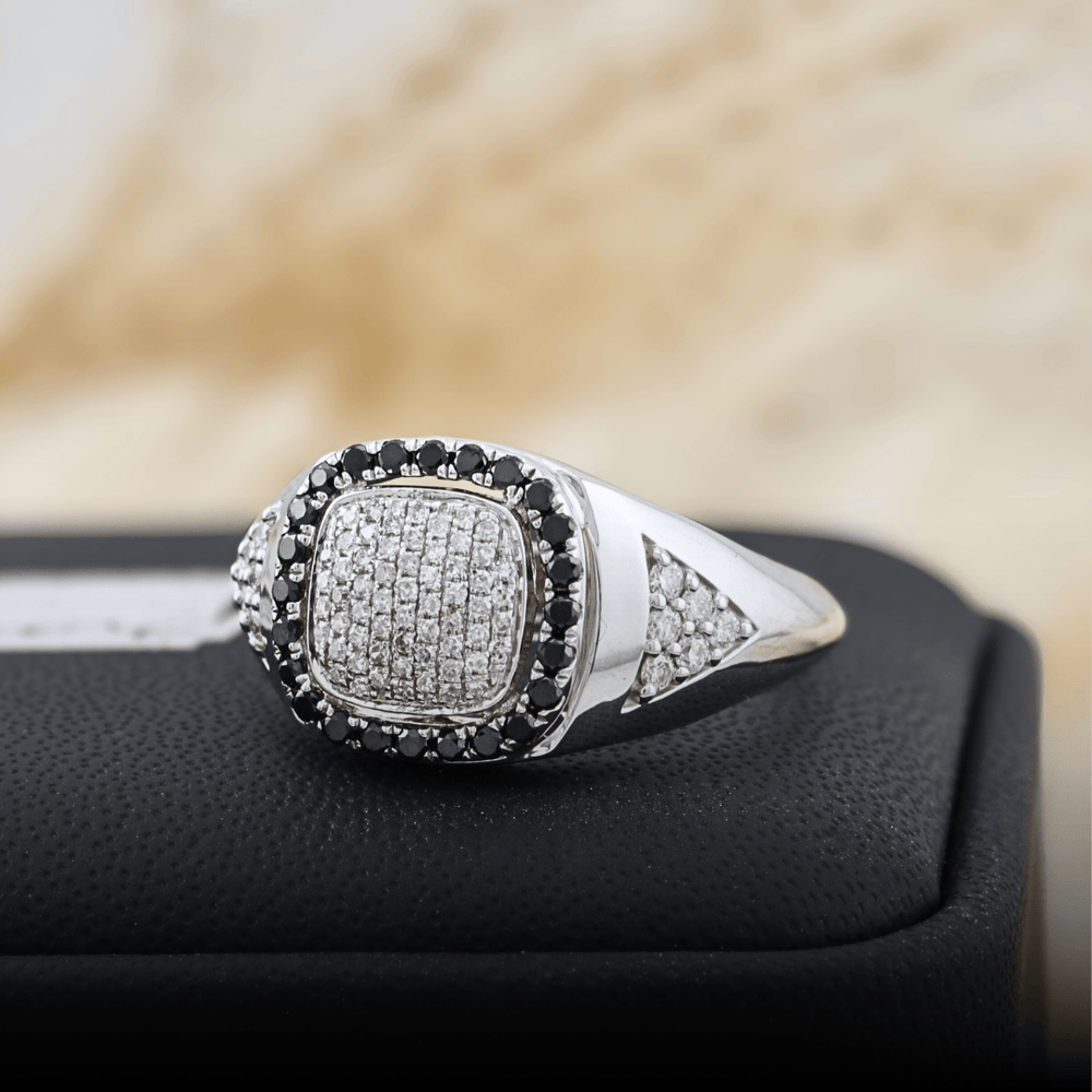 Mathieu Blanchard Bagues Bague Signet Diamants Noirs