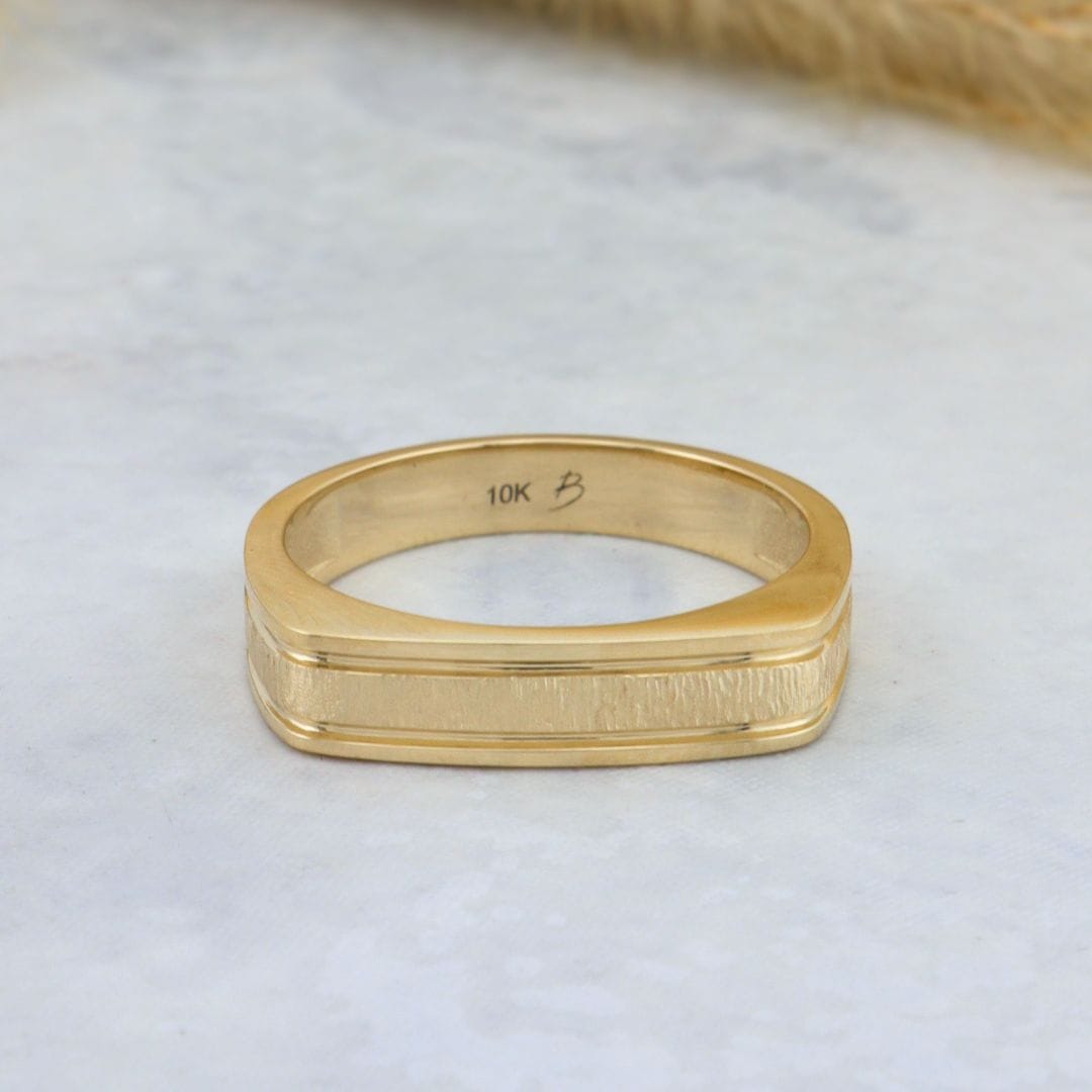 Mathieu Blanchard Bagues Bague Signet texturé