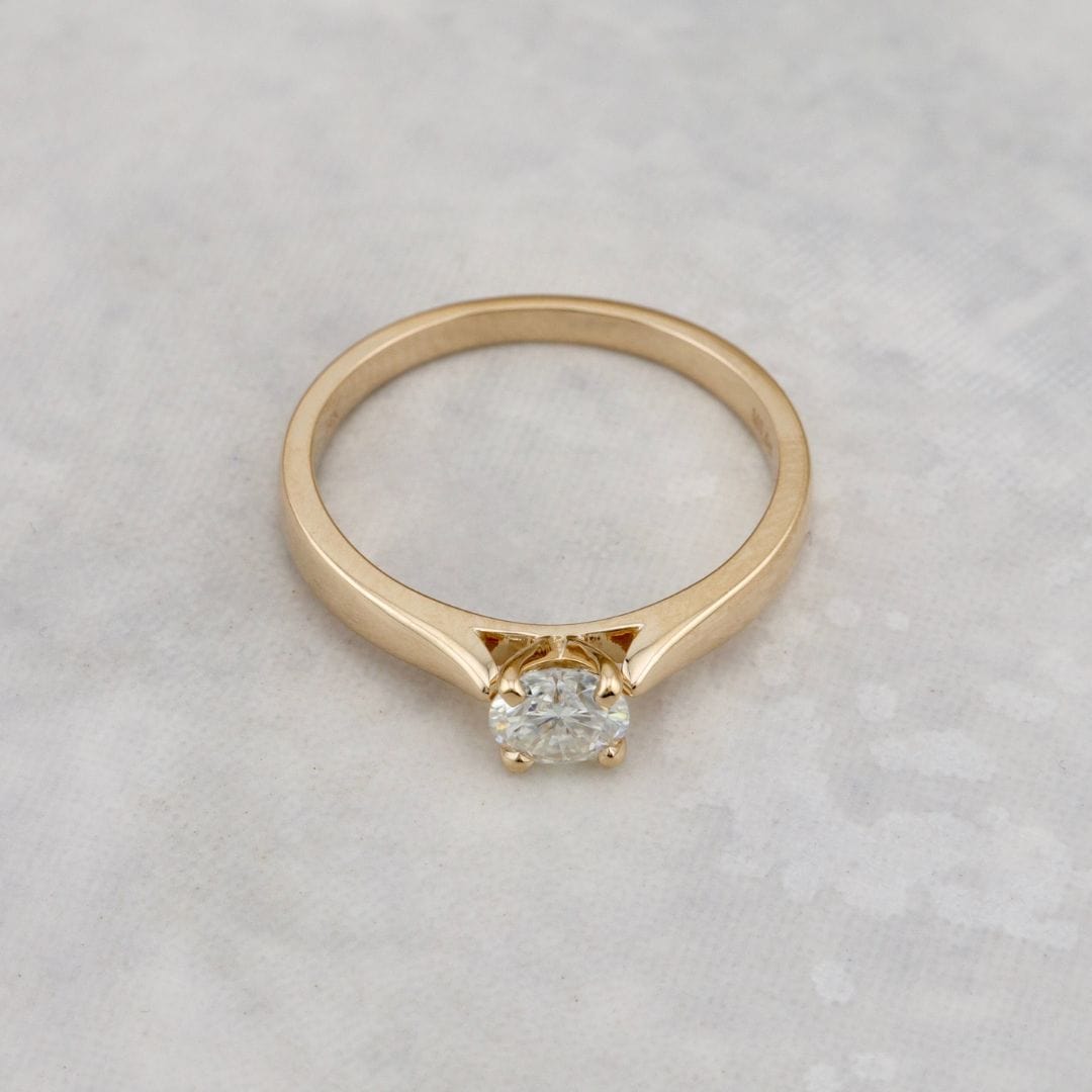 Mathieu Blanchard Bagues Bague solitaire Classique en or 14K - 18K et moissanite 0,5 ct