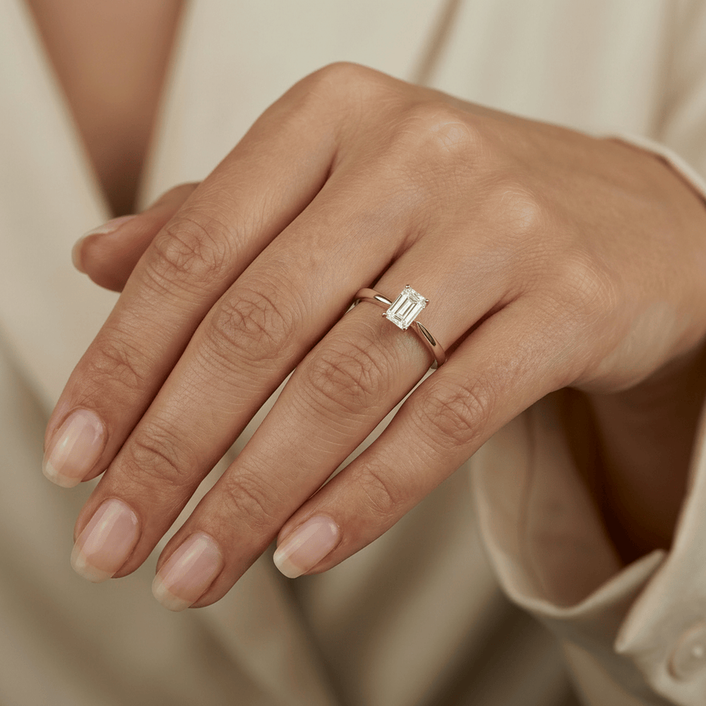 Mathieu Blanchard Bagues Bague solitaire Diamant Émeraude 0,5 ct - 1 ct