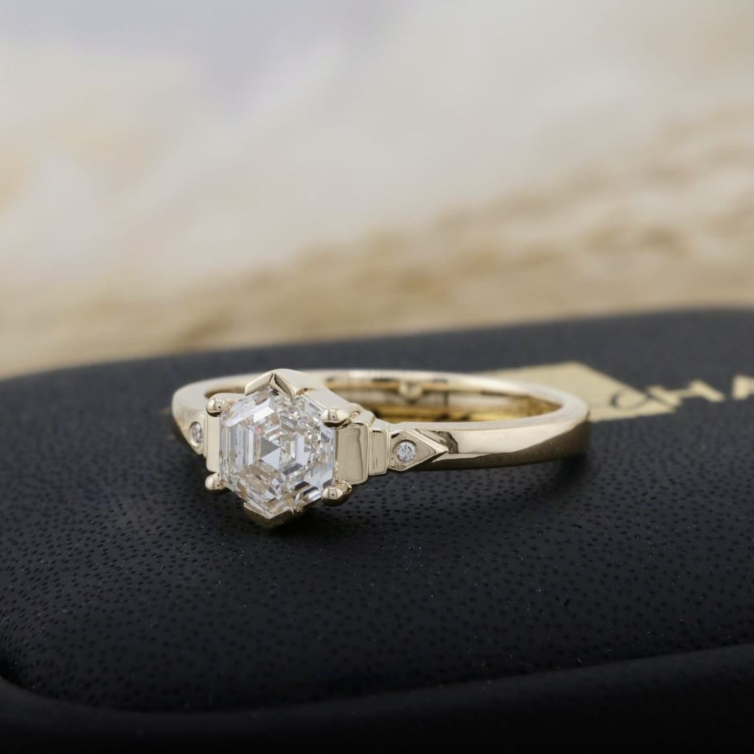 Mathieu Blanchard Bagues Bague Solitaire Diamant Hexagone 1 ct