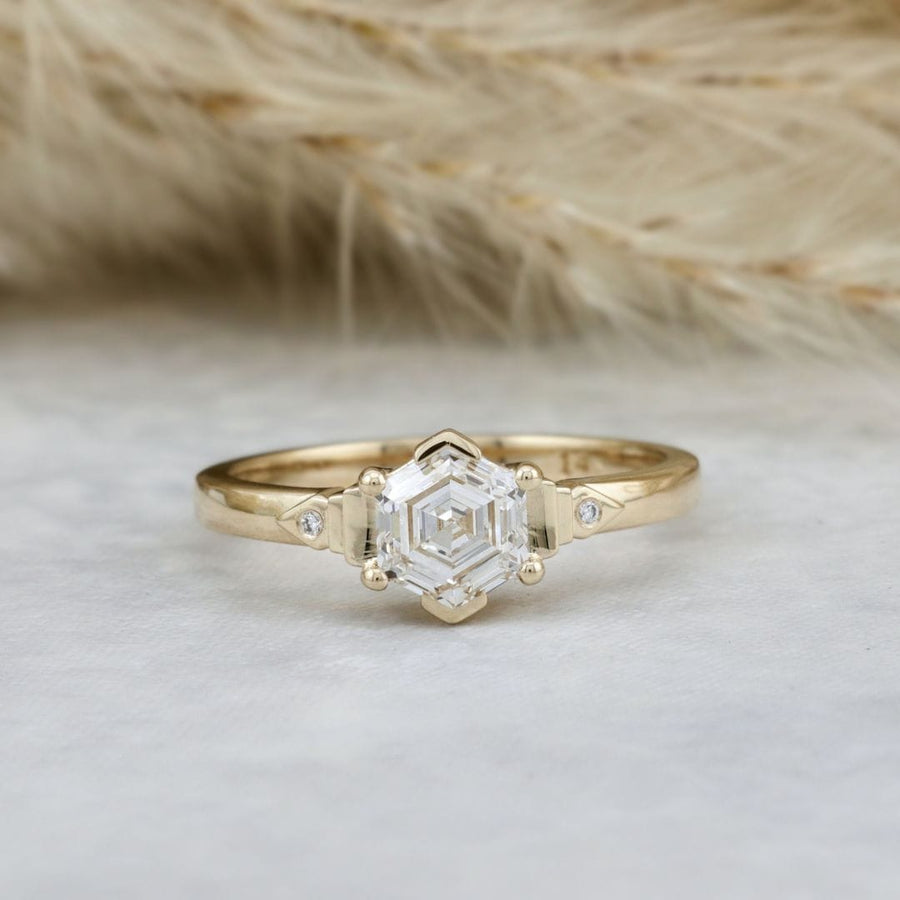 Mathieu Blanchard Bagues Bague Solitaire Diamant Hexagone 1 ct