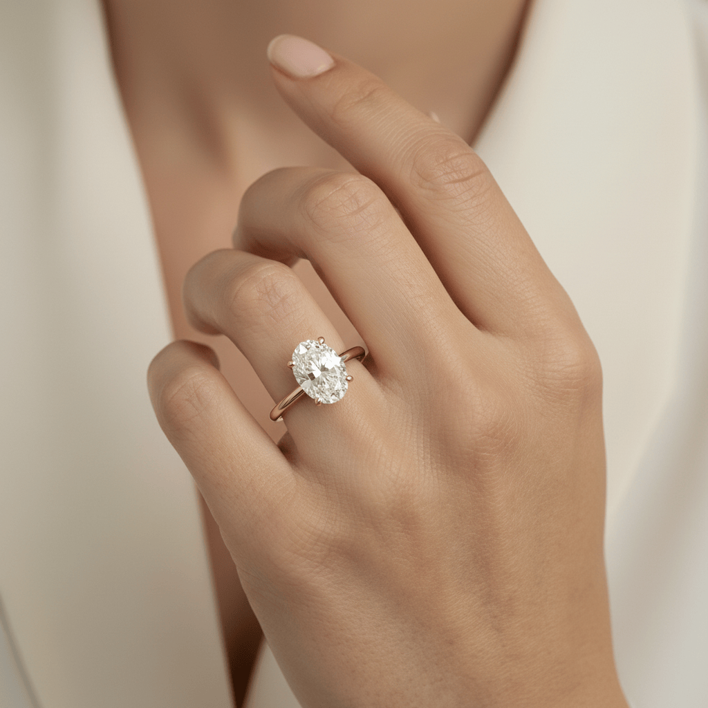 Mathieu Blanchard Bagues Bague solitaire Diamant Oval 0,5 ct - 1 ct