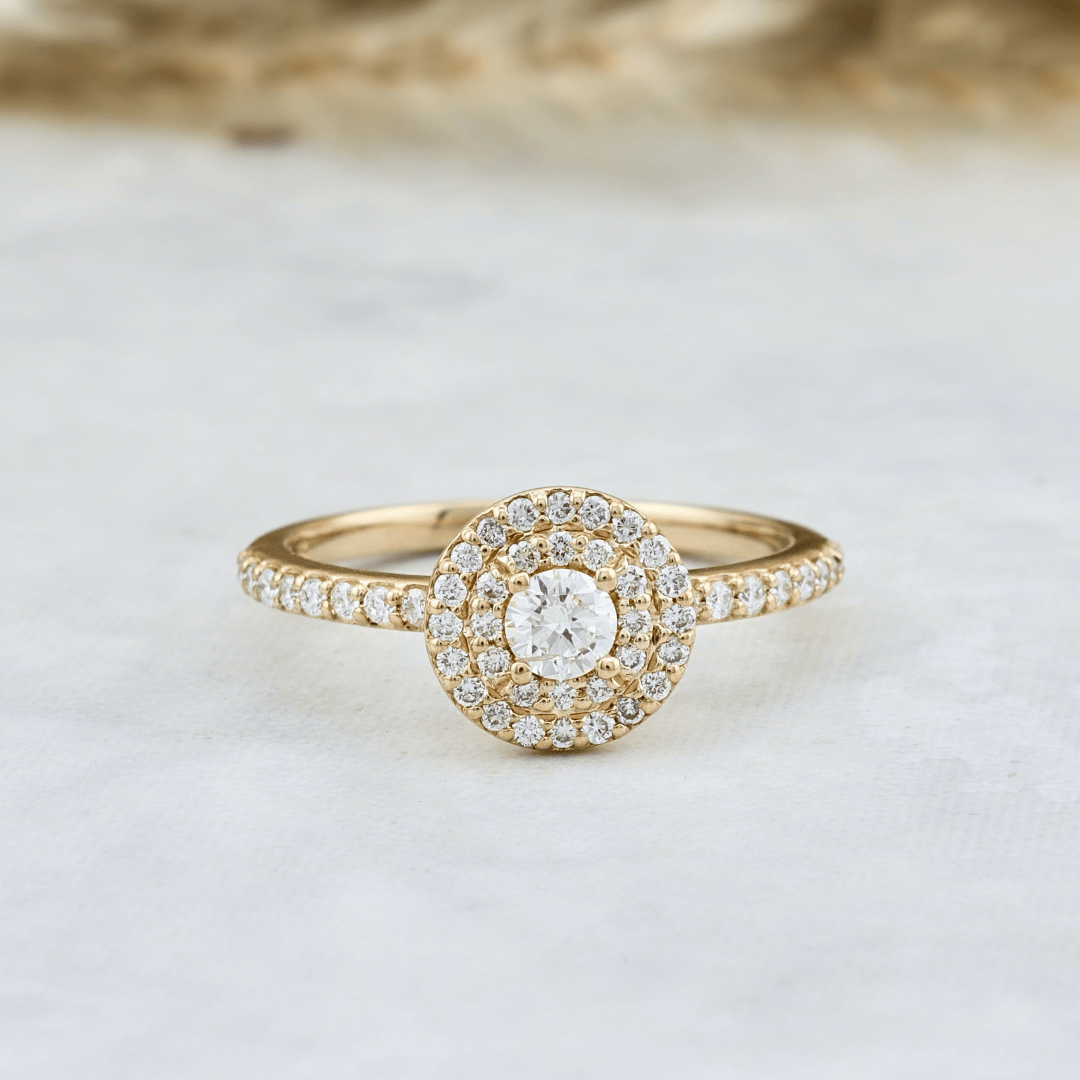 Bague solitaire Double Halo diamants 0.45 ctw Mathieu Blanchard Bagues Bague solitaire Double Halo diamants 0.45 ctw | Mathieu Blanchard Mathieu Blanchard Joaillerie