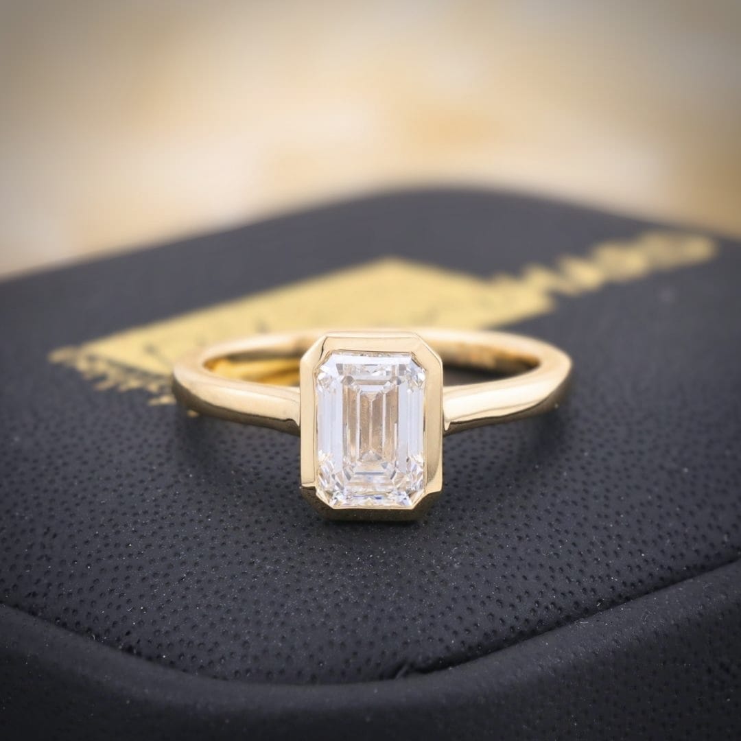 Mathieu Blanchard Bagues Bague solitaire Émeraude diamant 1 ct