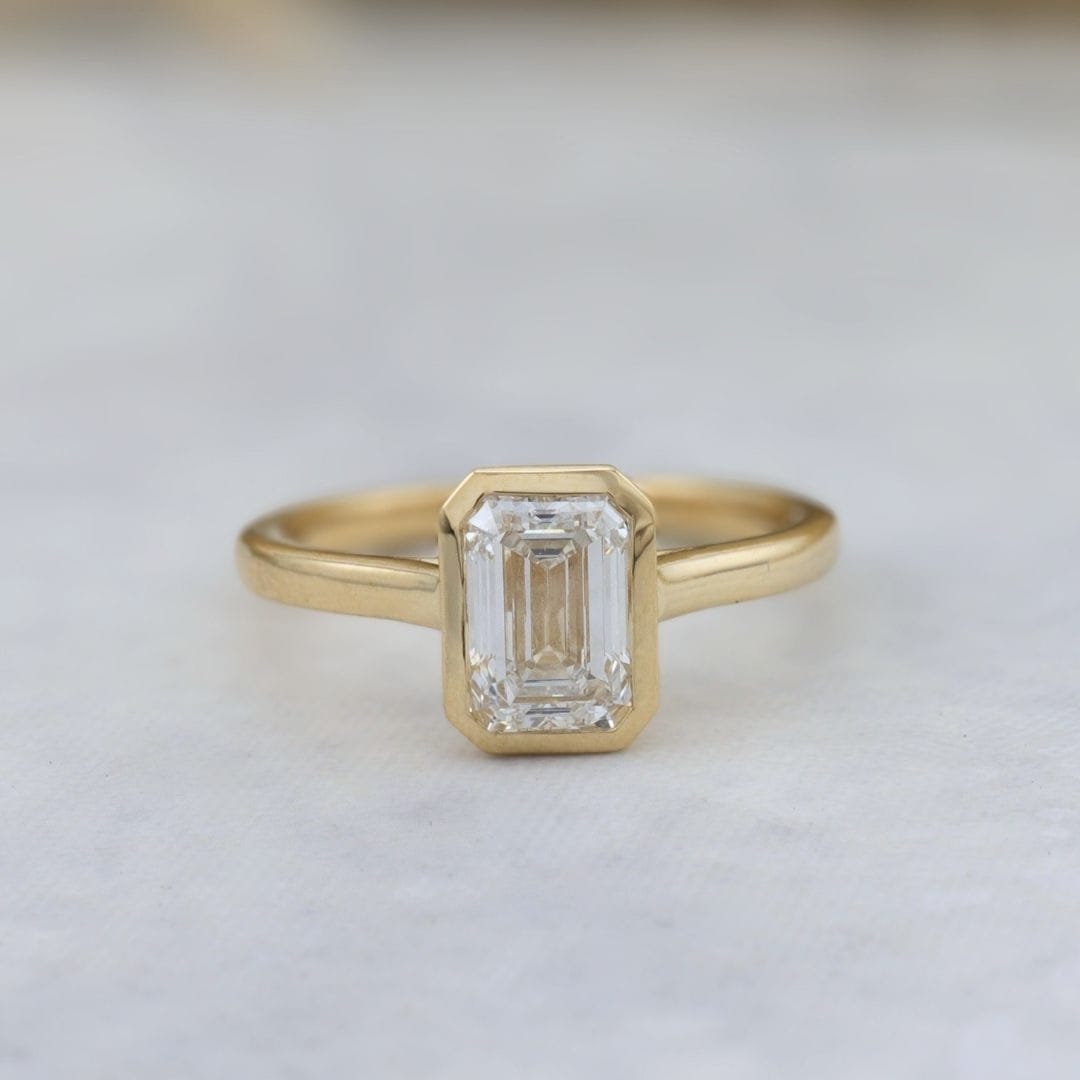 Mathieu Blanchard Bagues Bague solitaire Émeraude diamant 1 ct