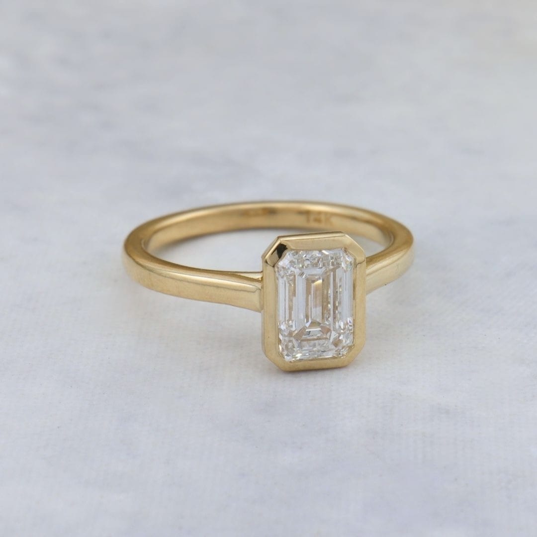Mathieu Blanchard Bagues Bague solitaire Émeraude diamant 1 ct