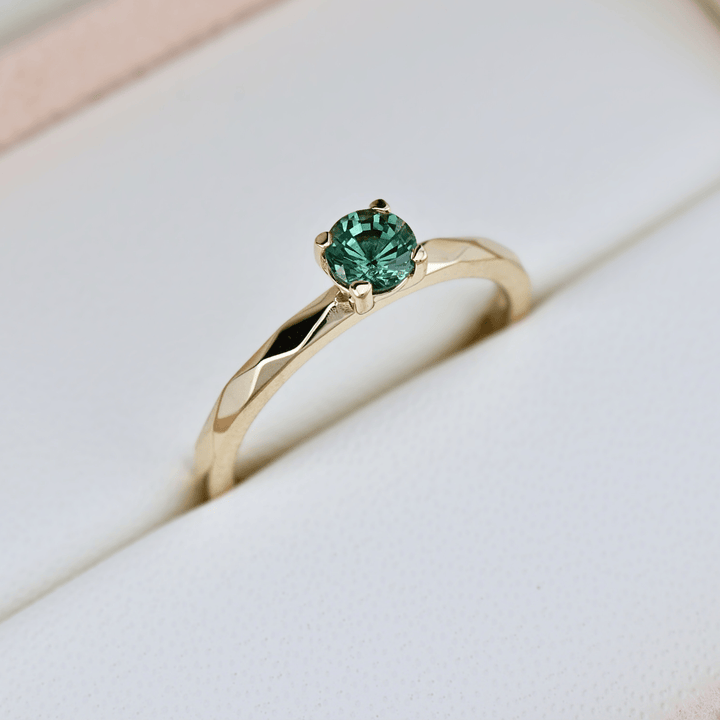 Mathieu Blanchard Bagues Bague solitaire Facette Saphir Bleu - Vert