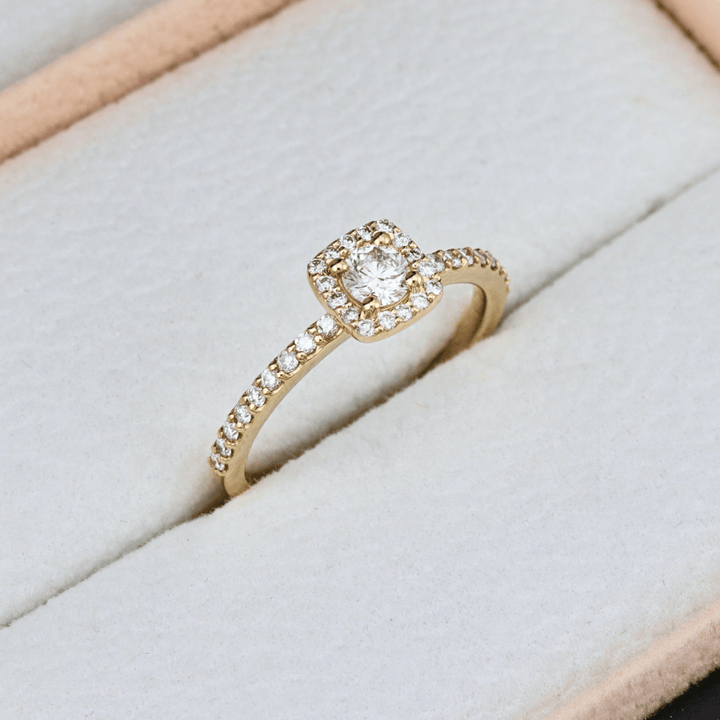 Mathieu Blanchard Bagues Bague solitaire Halo diamants 0.45 ctw