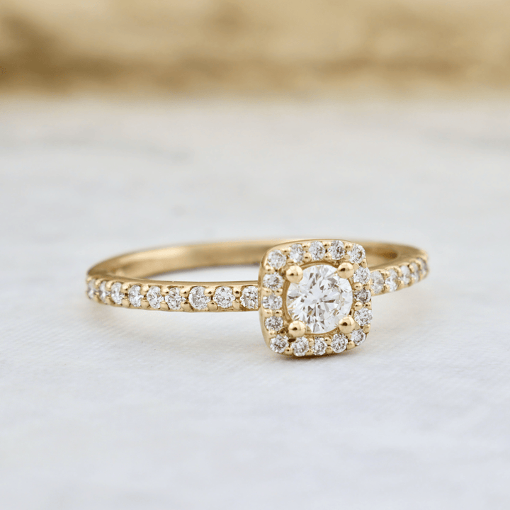 Mathieu Blanchard Bagues Bague solitaire Halo diamants 0.45 ctw