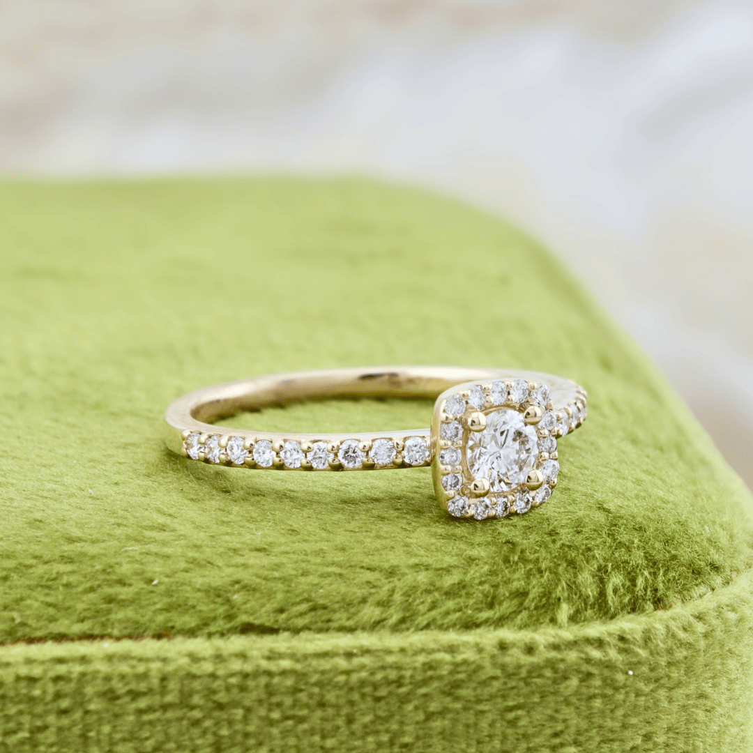 Mathieu Blanchard Bagues Bague solitaire Halo diamants 0.45 ctw