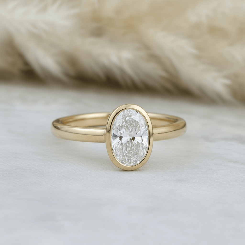 Bague solitaire Ovale diamant 1 ct Mathieu Blanchard Bagues Bague solitaire cathédrale diamant oval 1 ct | Mathieu Blanchard Mathieu Blanchard Joaillerie