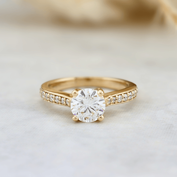 Bague solitaire Pavé et diamant 1 ct Mathieu Blanchard Bagues Bague de fiançailles solitaire pavée - 1ct | Mathieu Blanchard Mathieu Blanchard Joaillerie